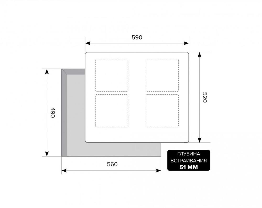 Индукционная варочная поверхность LEX EVI 640 F BL